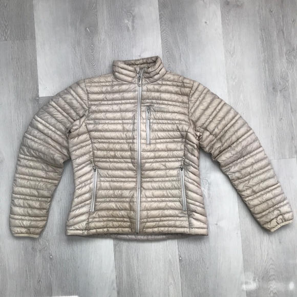 Patagonia Nano Down Filled Puff Jacket Taupe Gray Womens Medium - Picture 2 of 13